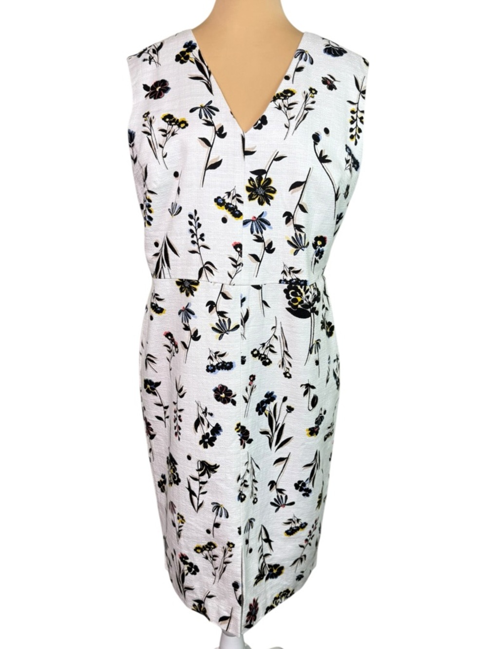 Ann Taylor Women's Sheath Dress Size 12 Floral Sleeveless V Neck Midi NWT